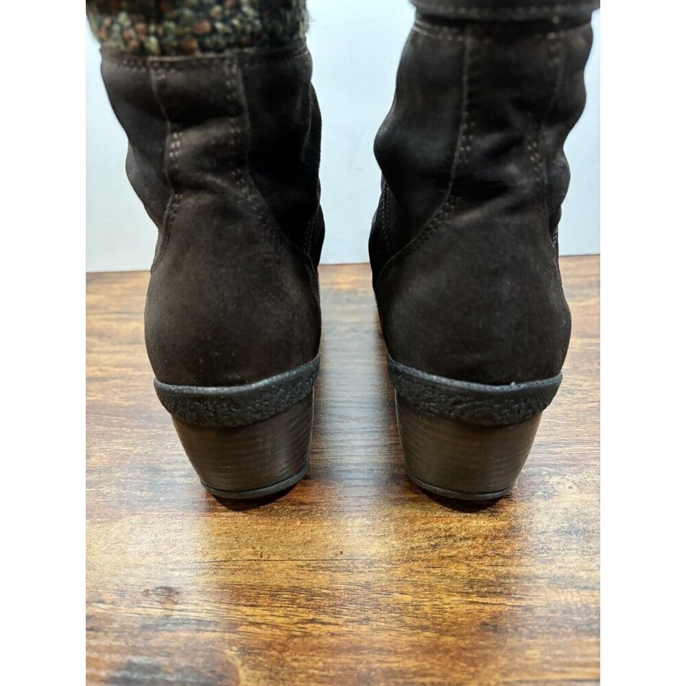 Aquatalia Womens Size 7.5 Brown Suede Ankle Boots Hidden Wedge Zipper Shoes‎ - Picture 4 of 9